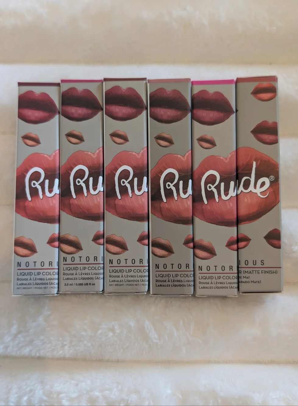 Rude Notorious Liquid Lip Color 6pc Set Matte Lipstick Bundle NEW 💋